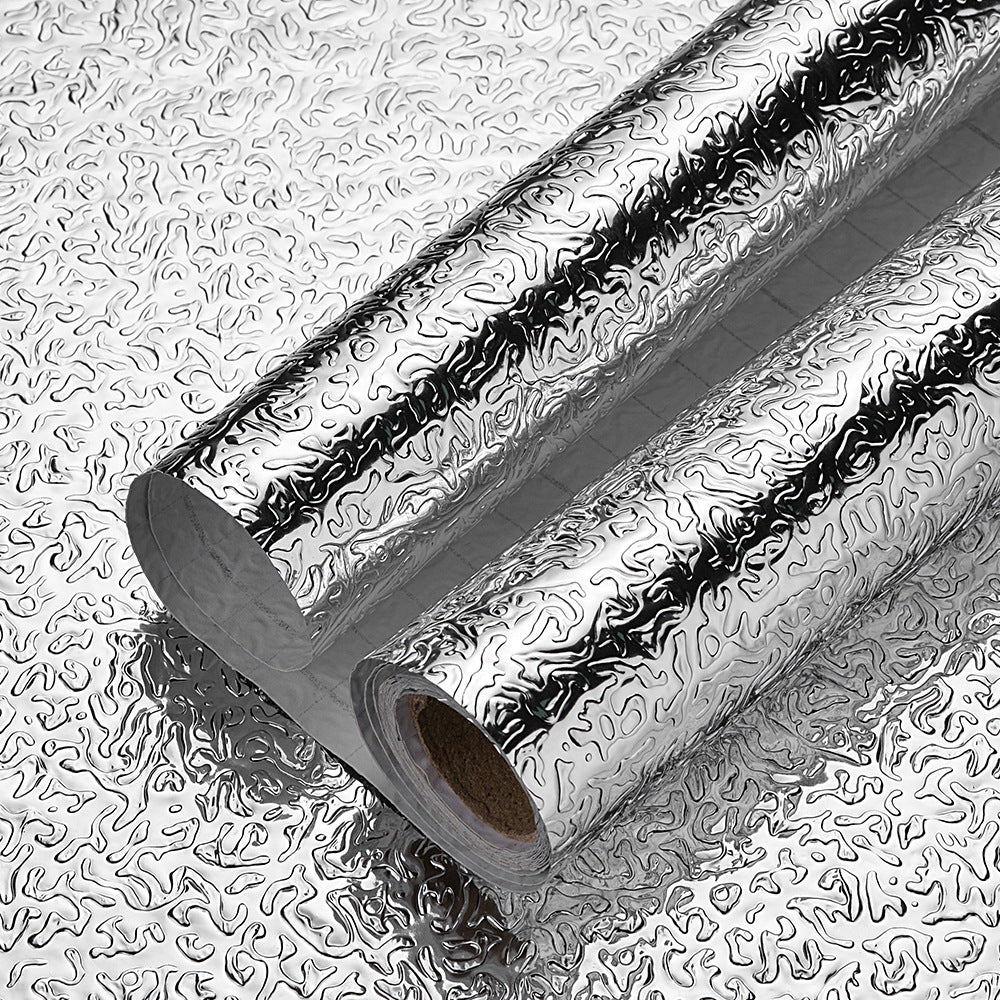Waterproof Peel and Stick Oil-Proof Self Adhesive Aluminum Foil 60x200cm
