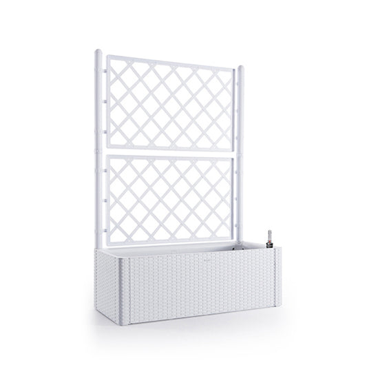 Stefanplast Natural Deluxe rectangular flower box with trellis 100*43*142cm white