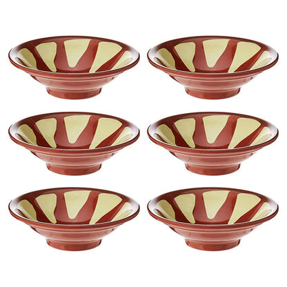 Phoenix 6-Pcs Melamine Traditional Bowl for Serving foul 17cm