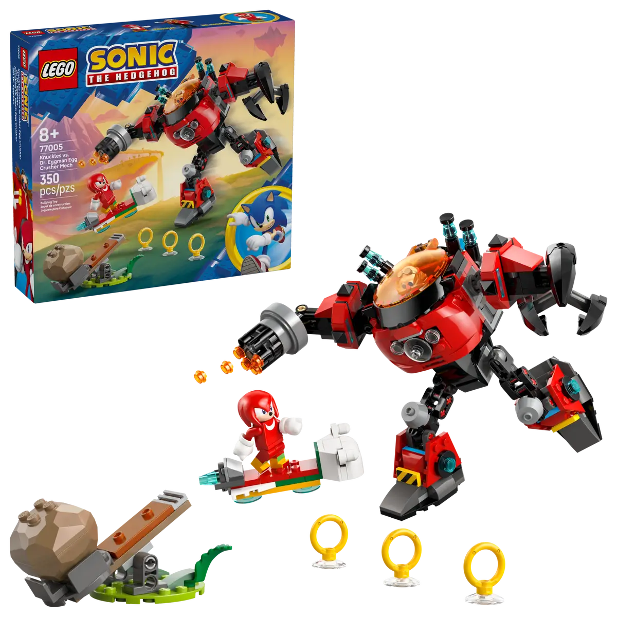 Lego Knuckles vs. Dr. Eggman Egg Crusher Mech (77005)