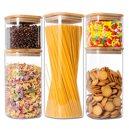 Plexi Food Storage Containers with Bamboo Lid