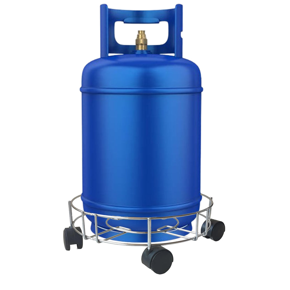 Stainless Steel Gas Cylinder Trolley with 4-Wheels 34x4cm