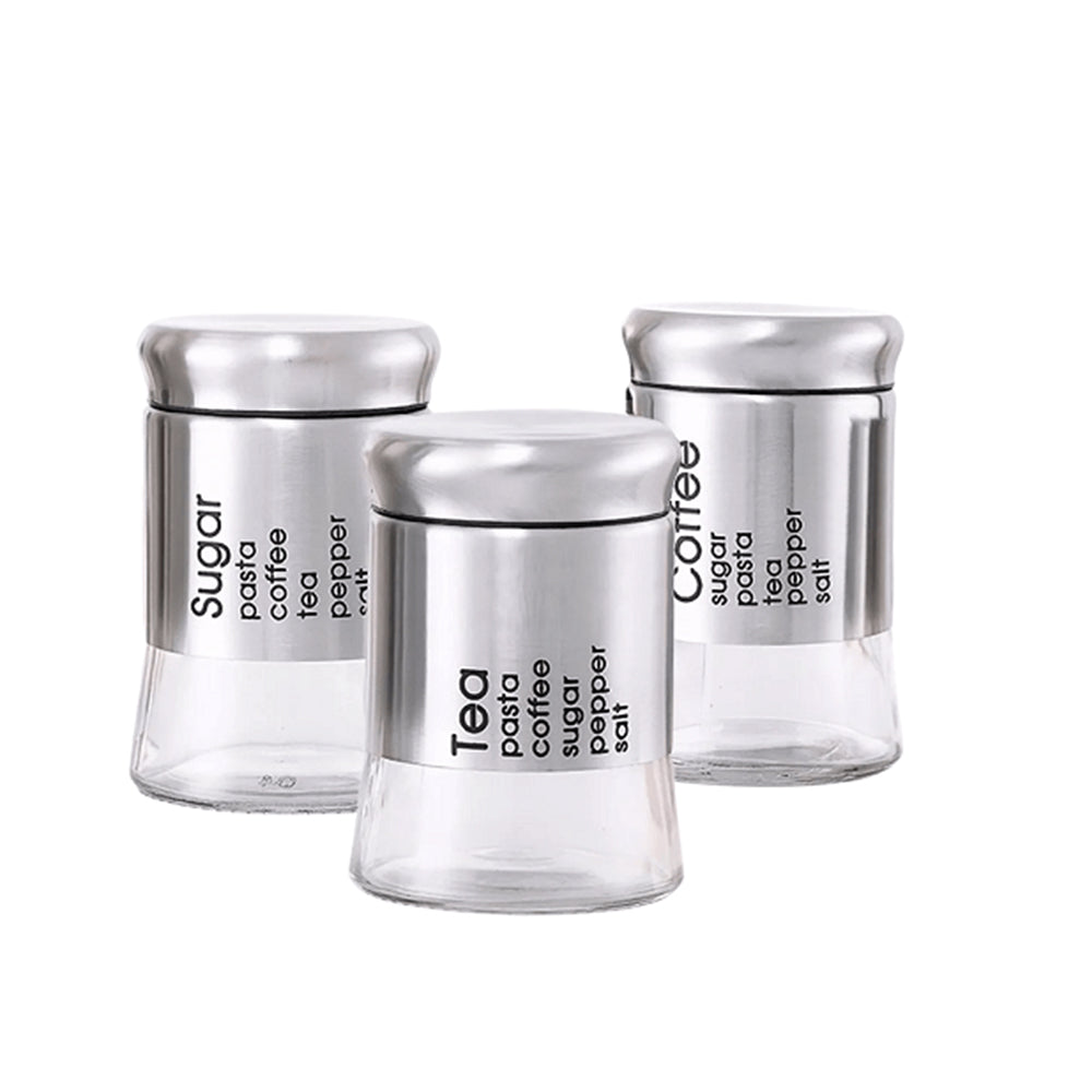 3-Pcs Stainless Steel Glass Seasoning Rack Set – 400ml #CB-TWJ16