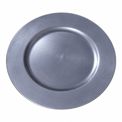 Lavender Boudoire Decorative Christmas Charger Plate – 33 cm – Silver, Lavender Grey & Blue Grey
