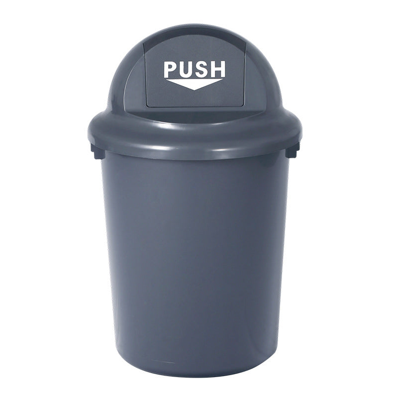 60/100-Liter Kitchen Trash Can with Push Lid, Plastic Tall Swing Top Garbage Can