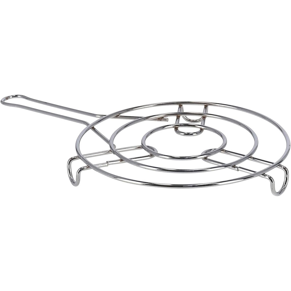 20-cm Stainless Steel Round Kitchen Hot Pot Stand with Handle Heat Resistance Stand