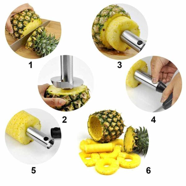 Stainless Steel All In One Pineapple Slicer