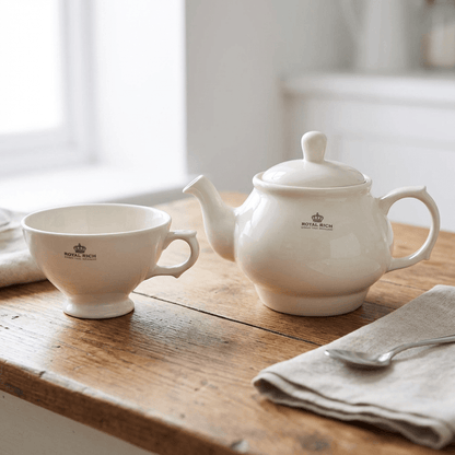 Royal Boch Teapot and mug ivory