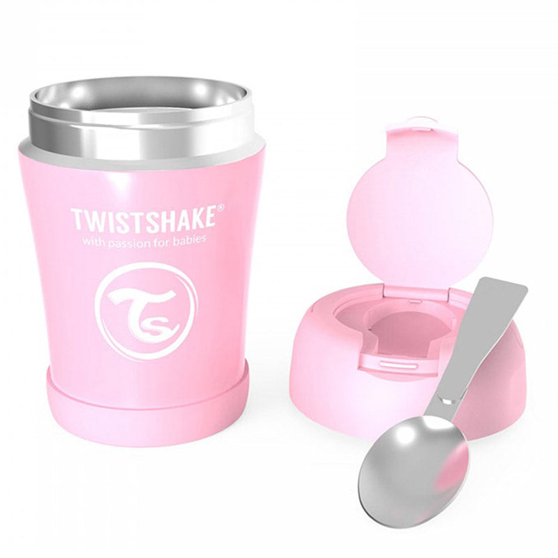 Twistshake Insulated Food Container 350ml Pastel Pink