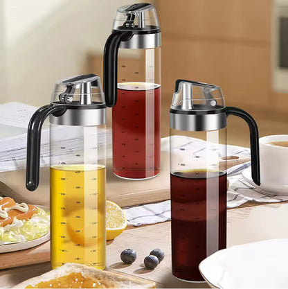 Automatic Cap Glass Olive Oil Dispenser Bottle 550-ml