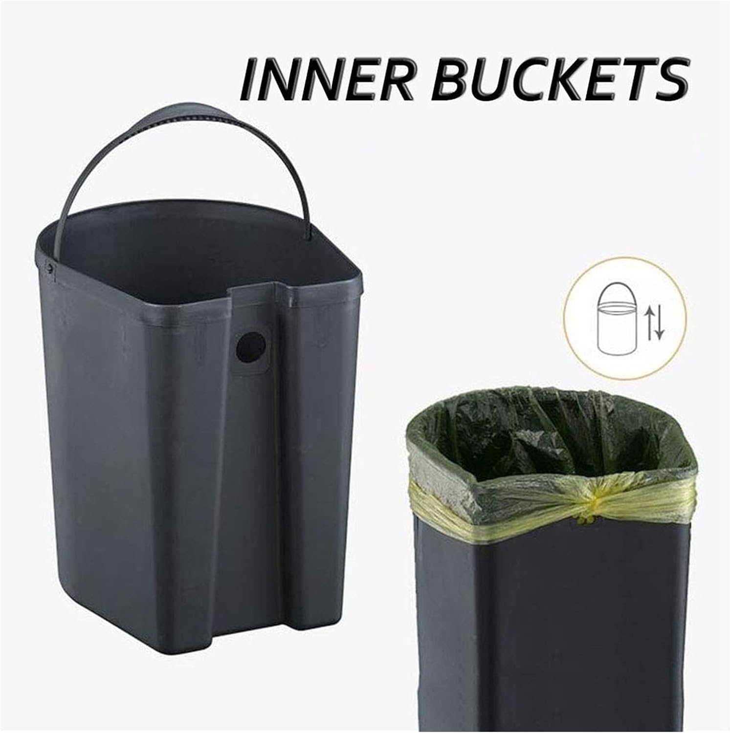 Heavy Duty Rectangular Stainless Steel Trash Can With Lid & Pedal