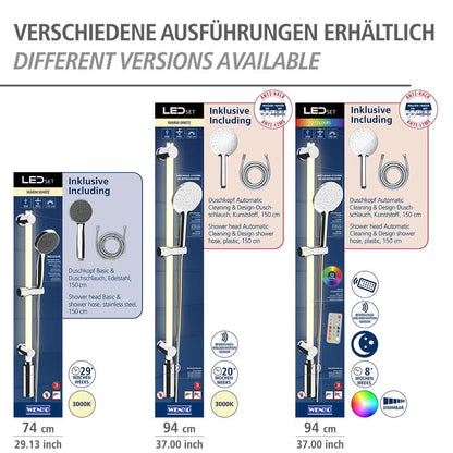 Wenko LED Shower Rail – Award-Winning RGB & Warm White Illuminated Rod with Remote