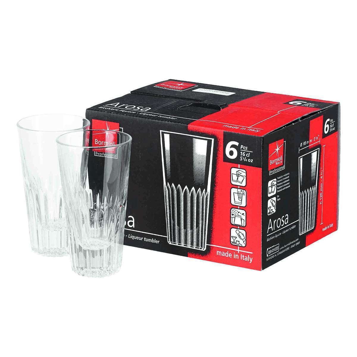 Bormioli Rocco Arosa Whiskey & Liqueur Glasses – Set of 6