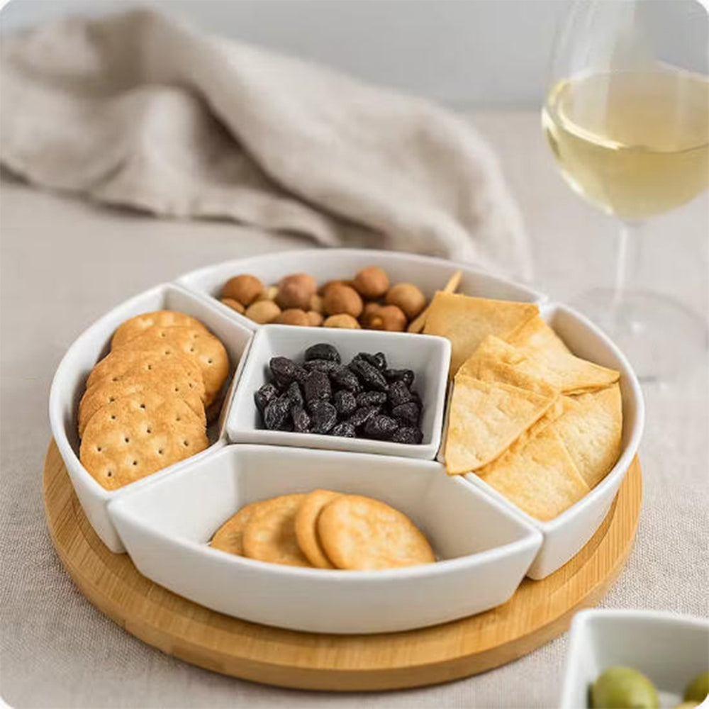 Danny Home Bamboo Lazy Susan Snack Platter 30cm
