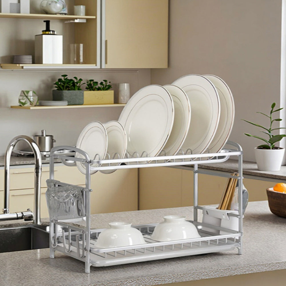 Binca Aluminum Large 2-Layer Dish Rack 62-cm