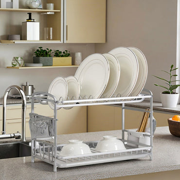 Binca Aluminum Large 2-Layer Dish Rack 62-cm