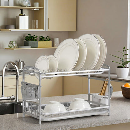 Binca Aluminum Large 2-Layer Dish Rack 62-cm