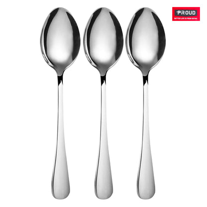 PROUD 3-Pieces Stainless Steel Dinner Spoon Silverware Set