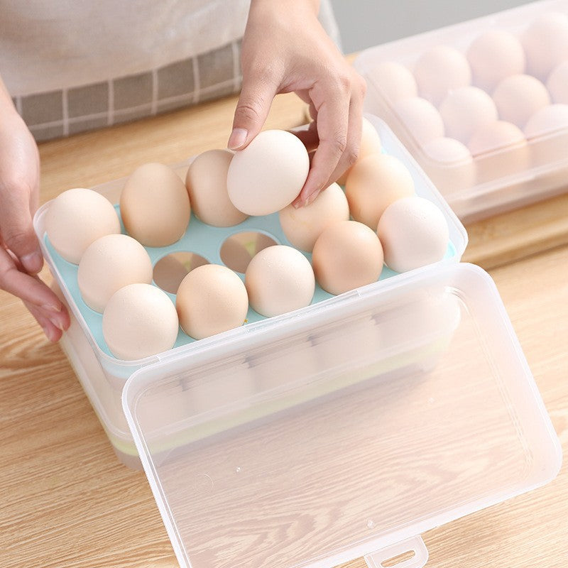 Egg Container for Refrigerator 15-Grid Egg Storage Box