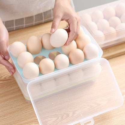 Egg Container for Refrigerator 15-Grid Egg Storage Box