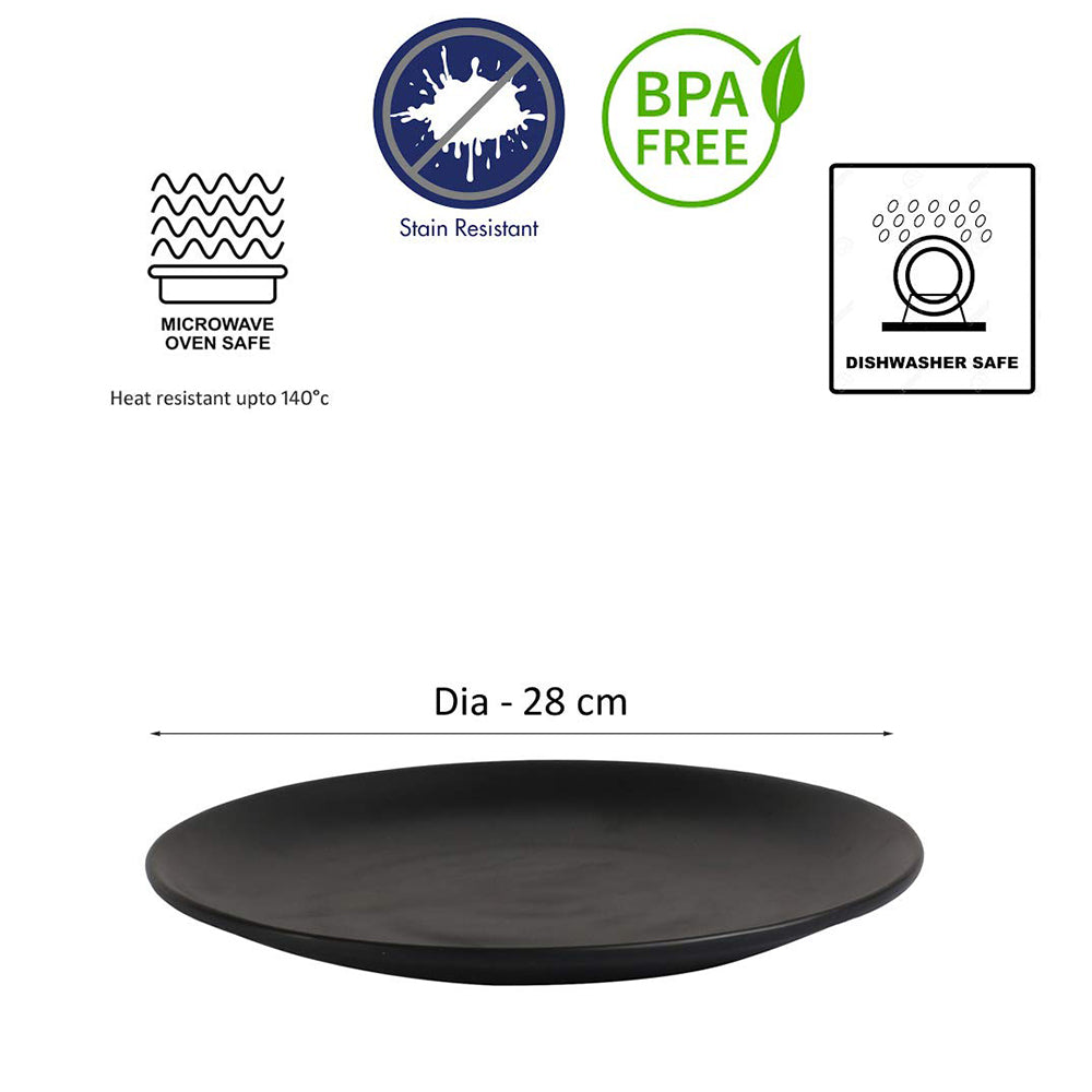 Plates Black Melamine Dinnerware