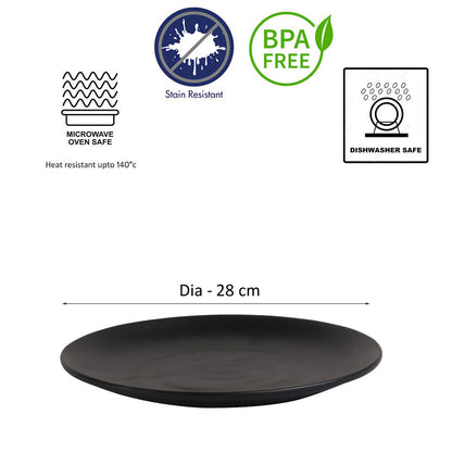 Plates Black Melamine Dinnerware