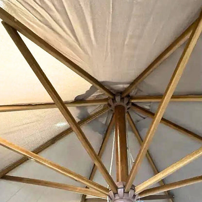 Wooden Parasol Taupe Color 3x3m