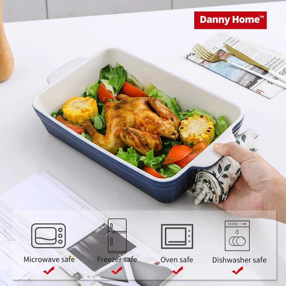 Danny Home Black Porcelain Baking Dishes for Electric & Gas Oven