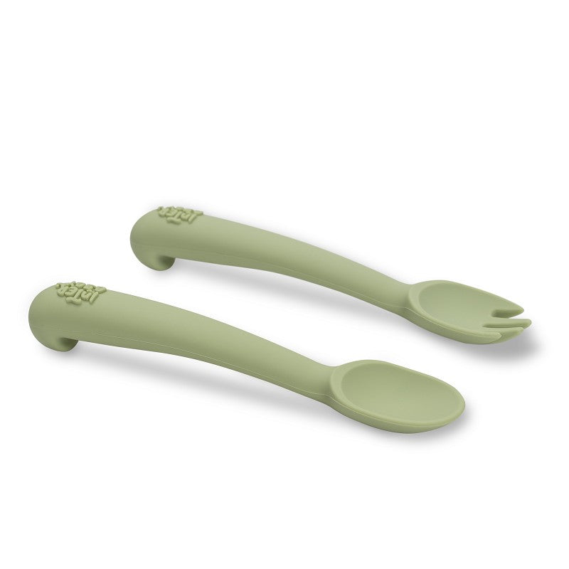 Silicone Spoon And Fork- Olive Green