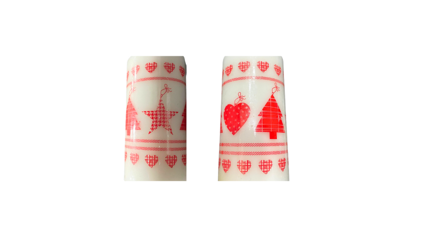 Large Christmas Candle with Festive Pattern