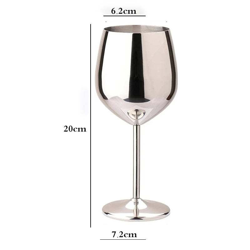 6-Pcs Elegant & Smooth Beverages Wine Glass – Silver 360ml #3075
