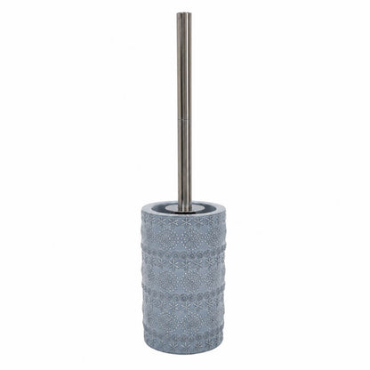 Spirella Relief Porcelain Toilet Brush with Holder – Gray 9.8×41.5cm