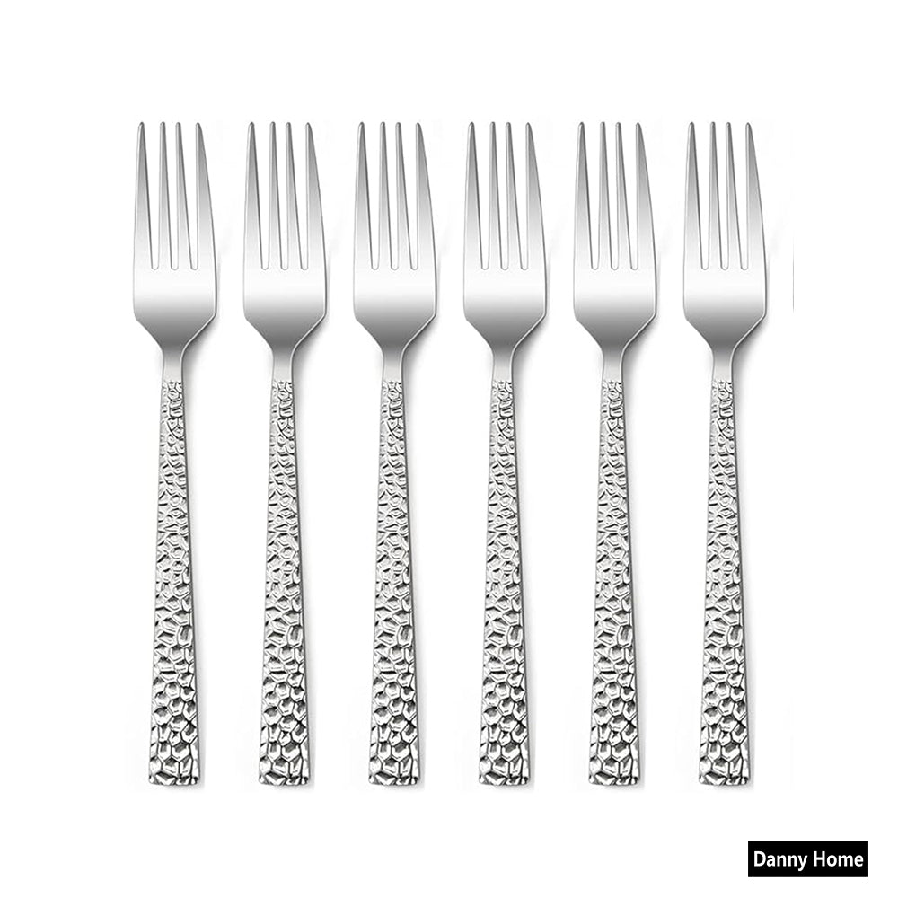 Danny Home 6-Pieces Stainless Steel Dessert Fork Silverware Flatware