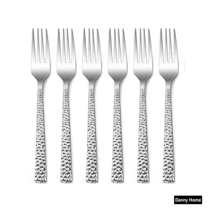 Danny Home 6-Pieces Stainless Steel Dessert Fork Silverware Flatware