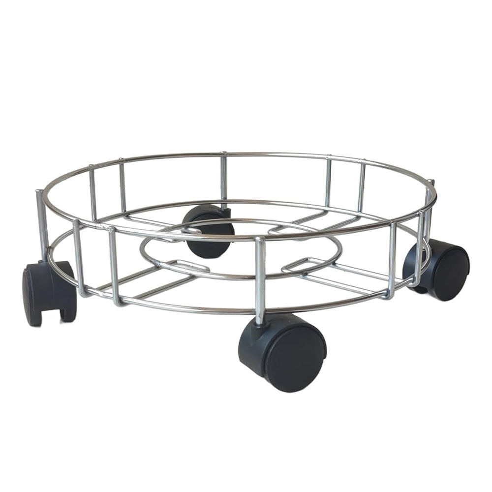 Stainless Steel Gas Cylinder Trolley with 4-Wheels 34x4cm