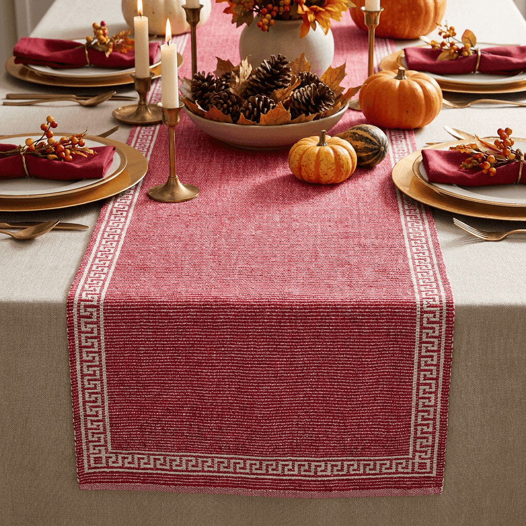 Migros Red and White Table Runner 45 x 150 cm