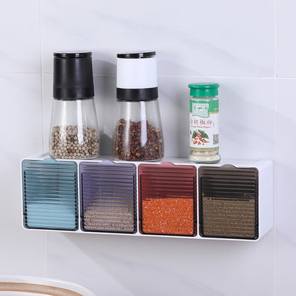 Trace-less Sticker kitchen wall Spices & Herbs Box