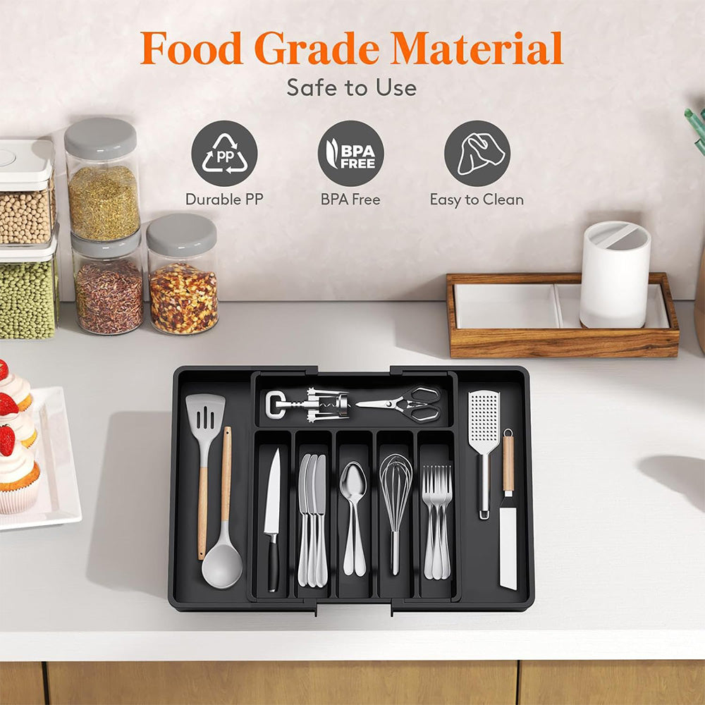 Expandable Drawer Organizer – Adjustable Cutlery & Utensil Storage