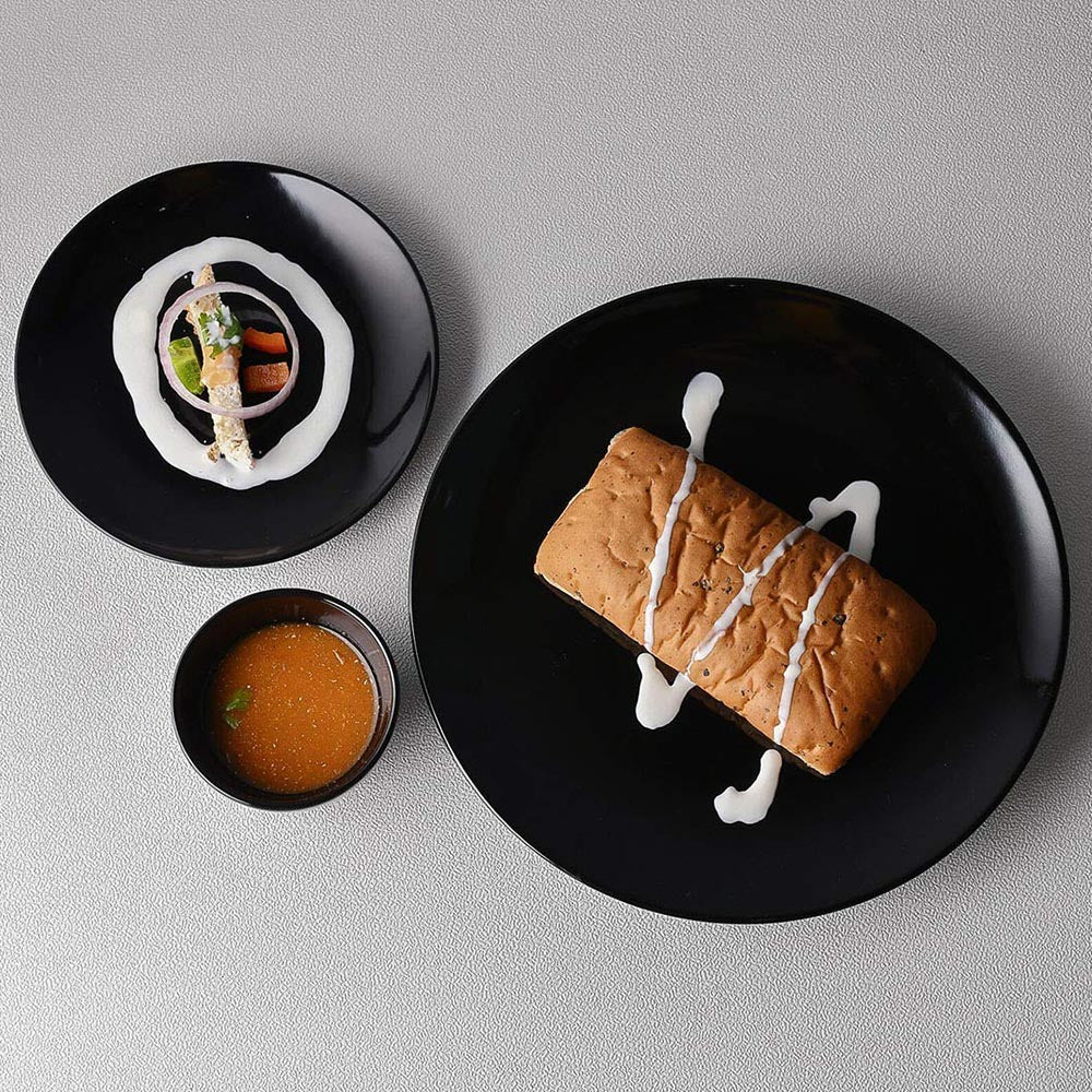 Plates Black Melamine Dinnerware