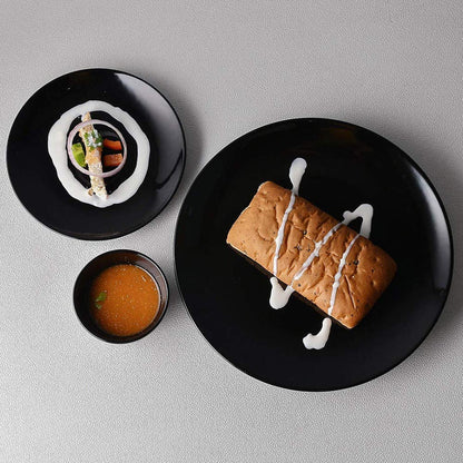 Plates Black Melamine Dinnerware