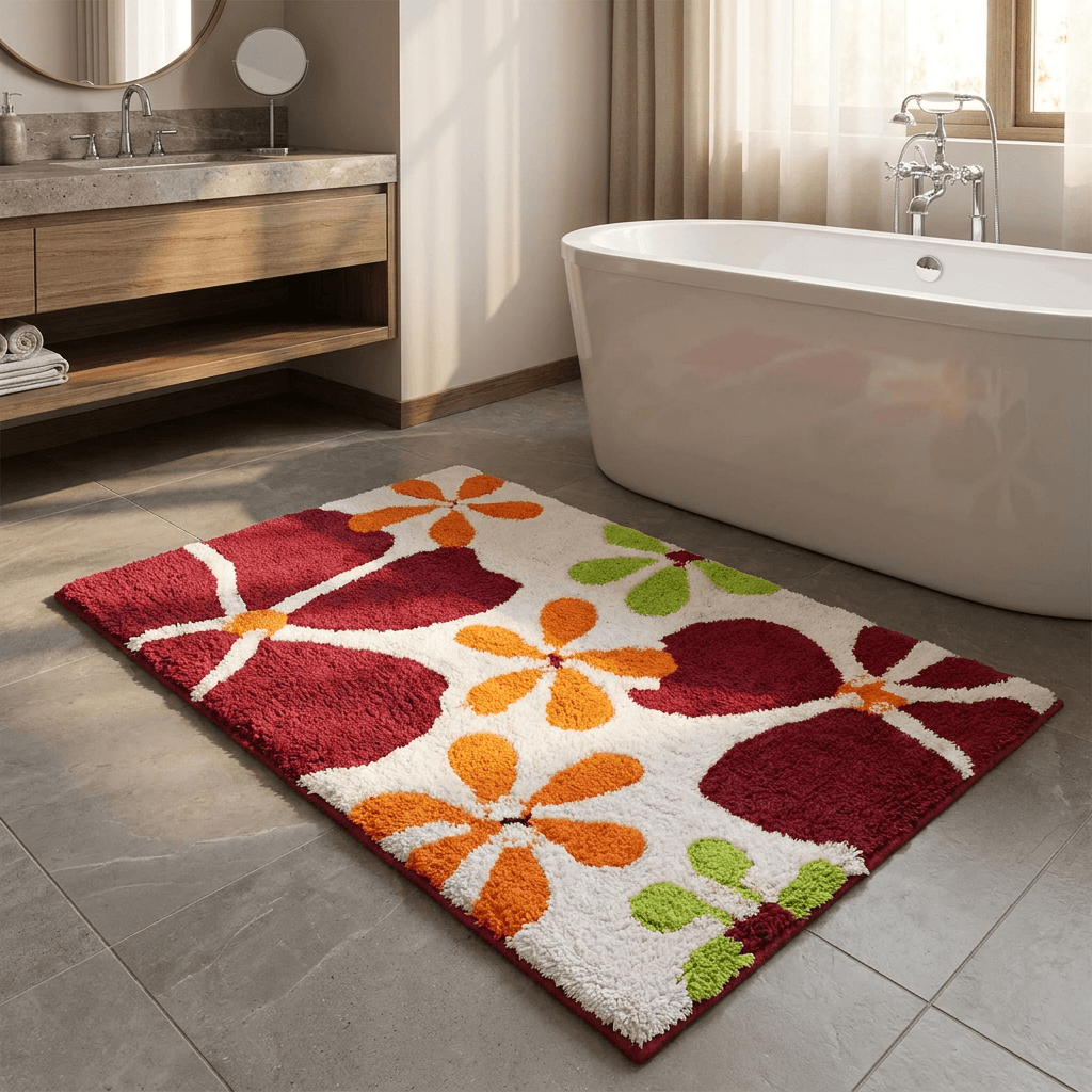Ridder Floral Cotton Bath Mat