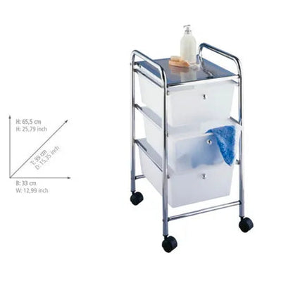 Wenko Household and Bathroom Trolley "MESSINA" with 3 Drawers