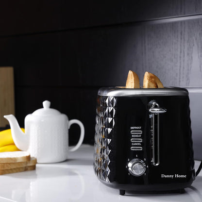 Danny Home Black Two Slice Toaster 28.5cm