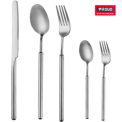 PROUD 5-Pieces Mat Stainless Steel 304 Silverware Tableware Cutlery Set ( 9002 )