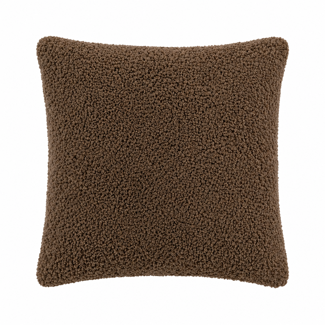 Tiseco Home Studio Cushion - Soft Teddy Plush Fabric - Brown