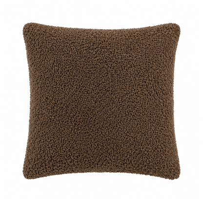 Tiseco Home Studio Cushion - Soft Teddy Plush Fabric - Brown