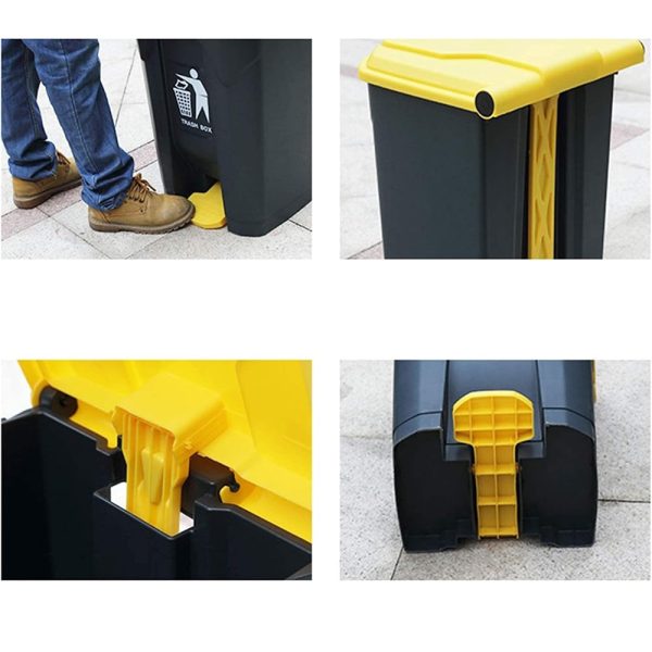 30/50/80-Liter Plastic Foot Pedal Operated Trash Can with Lid