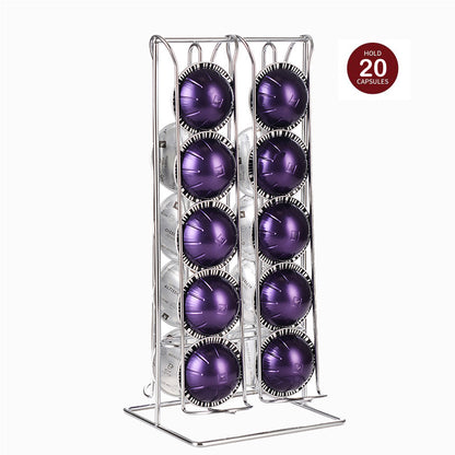 Coffee Capsule Stand Rack For Nespresso Vertuo – Holds 20-Capsules