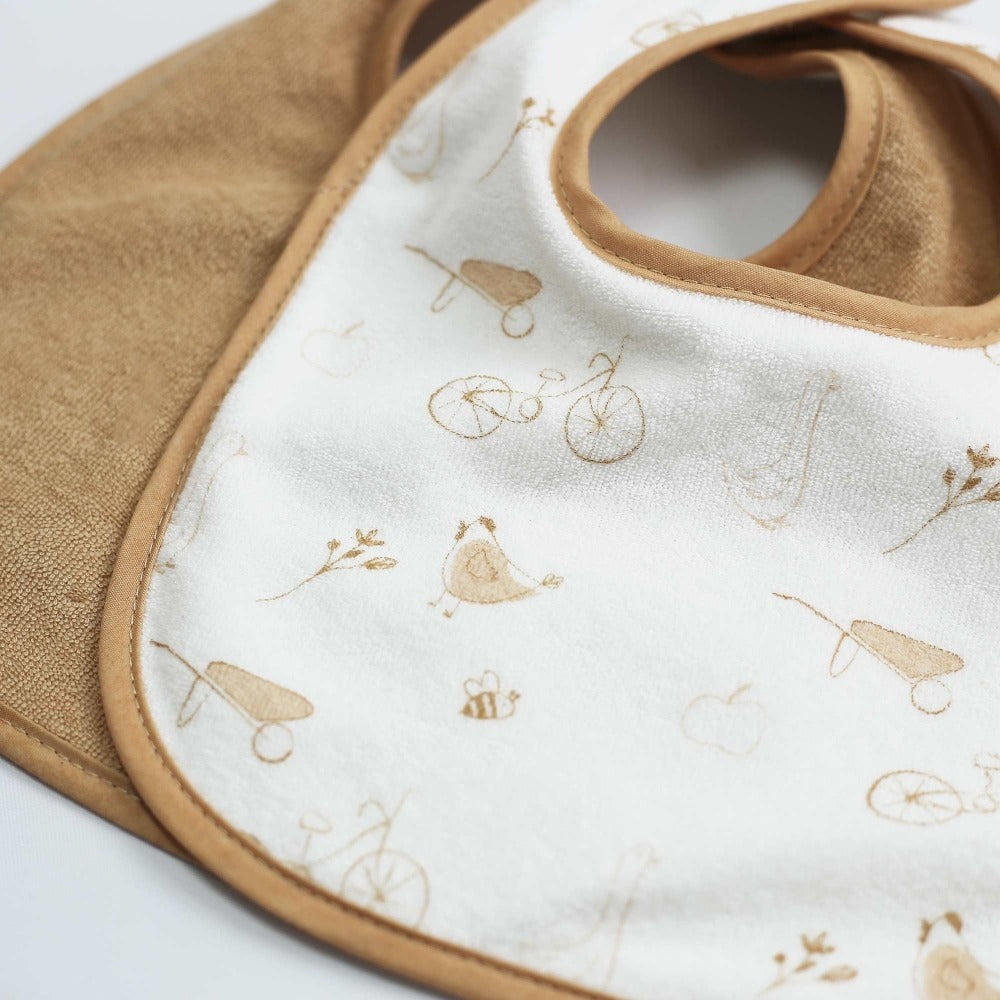 Set of 6 baby bibs - Farm animals