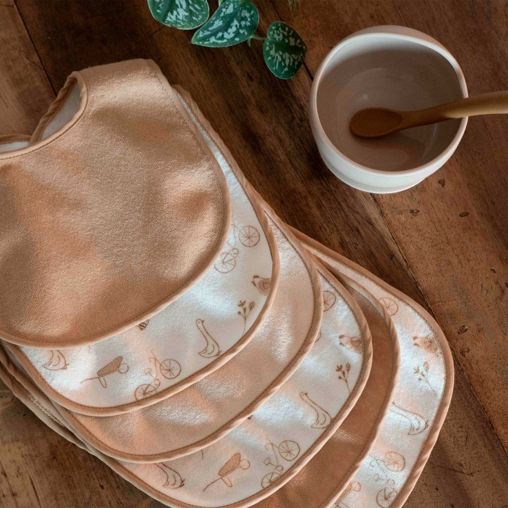 Set of 6 baby bibs - Farm animals